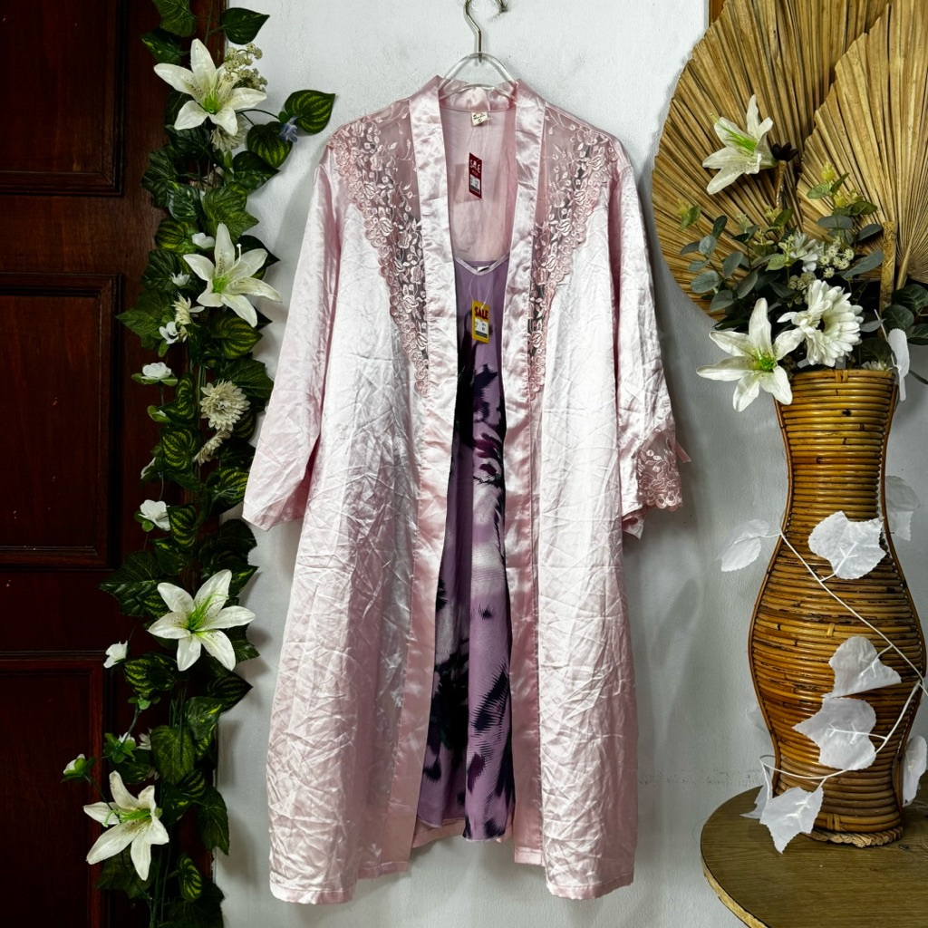 Set Night Satin Dress Outer