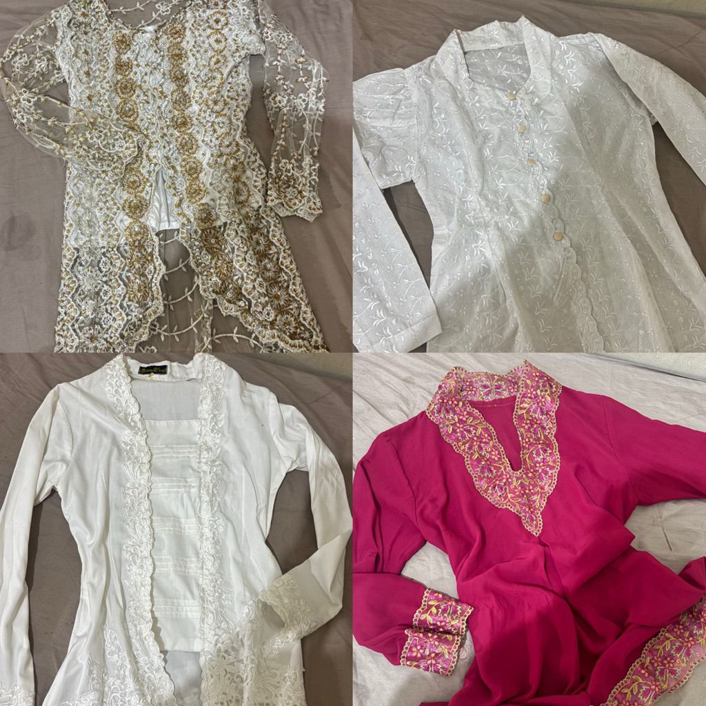 [PRELOVED] KEBAYA PUTIH KEMAYA ENCIM KEBAYA PUTIH KEBAYA PINK