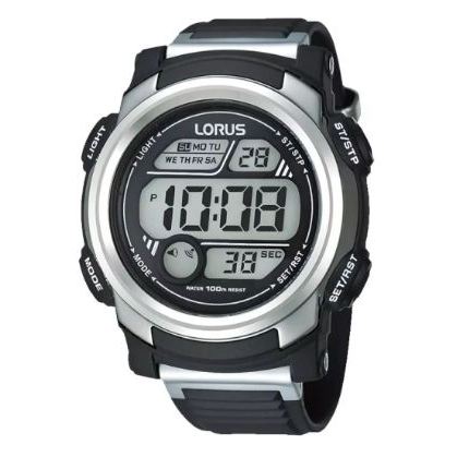 Jam Tangan Pria Lorus Original Garansi Resmi R2313GX9 Strap Silicone Black Digital