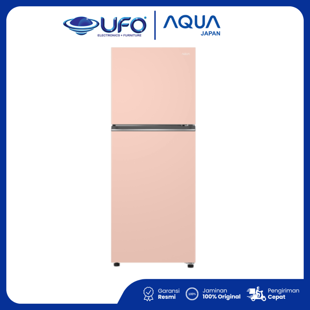 AQUA KULKAS AQRDTM265CBP(PE)(ME)(BE)(DS) 2 Pintu 205 Liter Turbo Cooling, Bigger Freezer, -1°C Chill