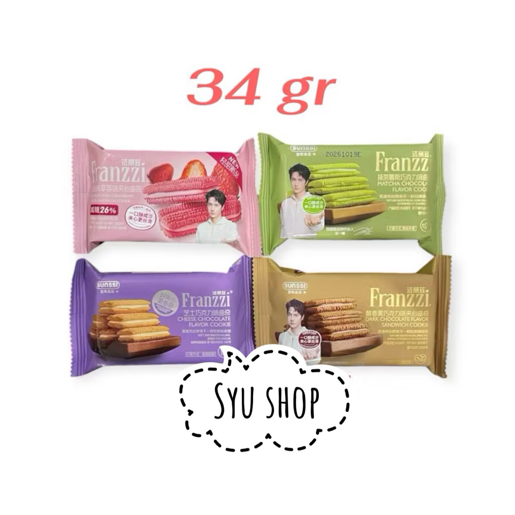 Franzzi cookie cookies biscuit cheese matcha dark chocolate red velvet strawberry 34gr