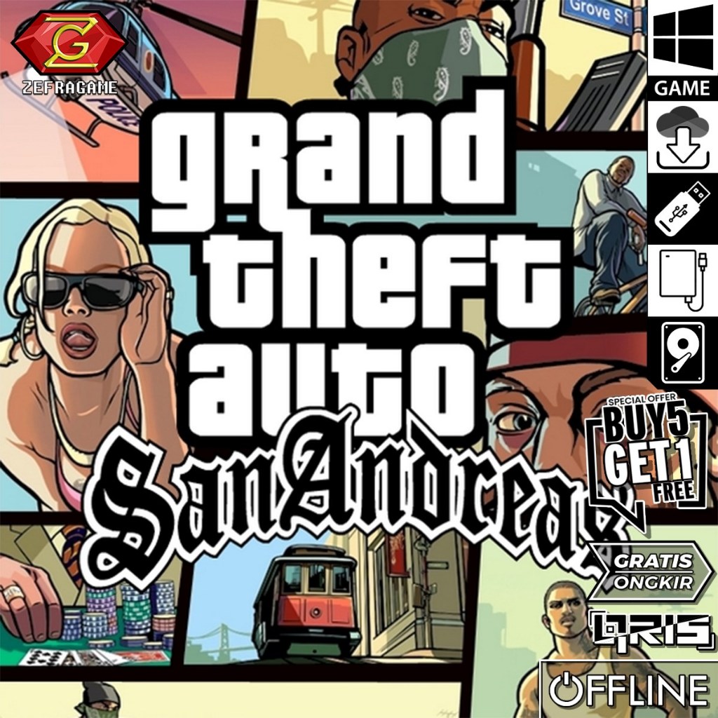 GTA San Andreas GTA SA Grand Theft Auto SA Game PC Laptop Games