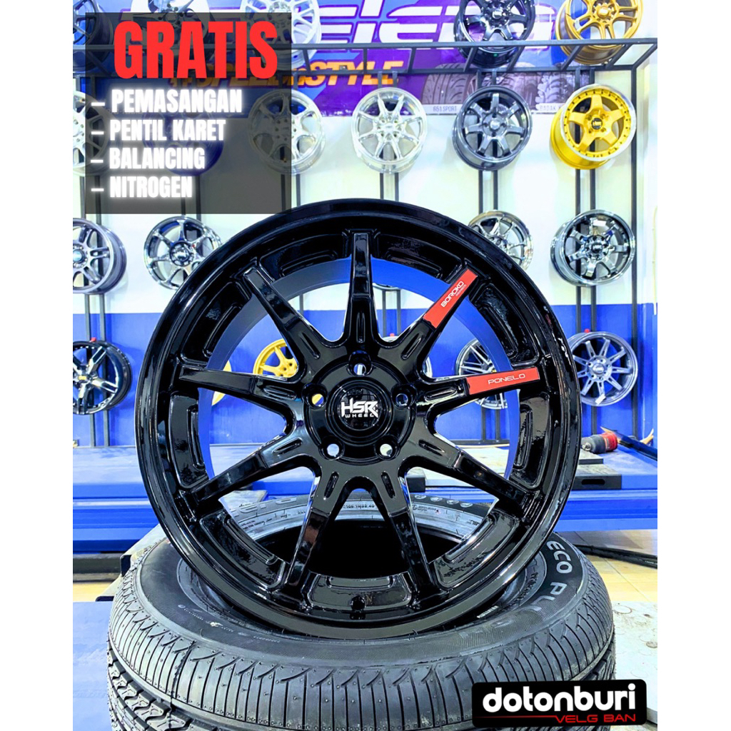 HSR Ponelo Ring 18 Terios Expander CRV Civic Innova HRV dll HSR Ponelo Ring 18 Radiant Black