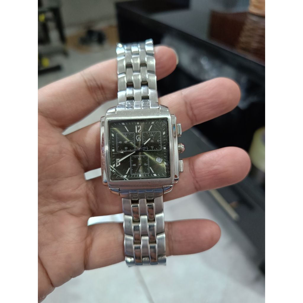 Jam Tangan Chronograph Alexandre Christie AC Kotak kondisi normal