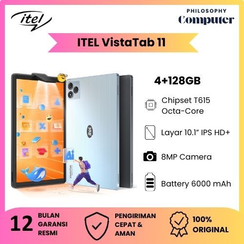 [READY INSTAN] itel VistaTab 11 4G LTE 4GB+128GB 10.1"inch IPS 6000 mAh GARANSI RESMI