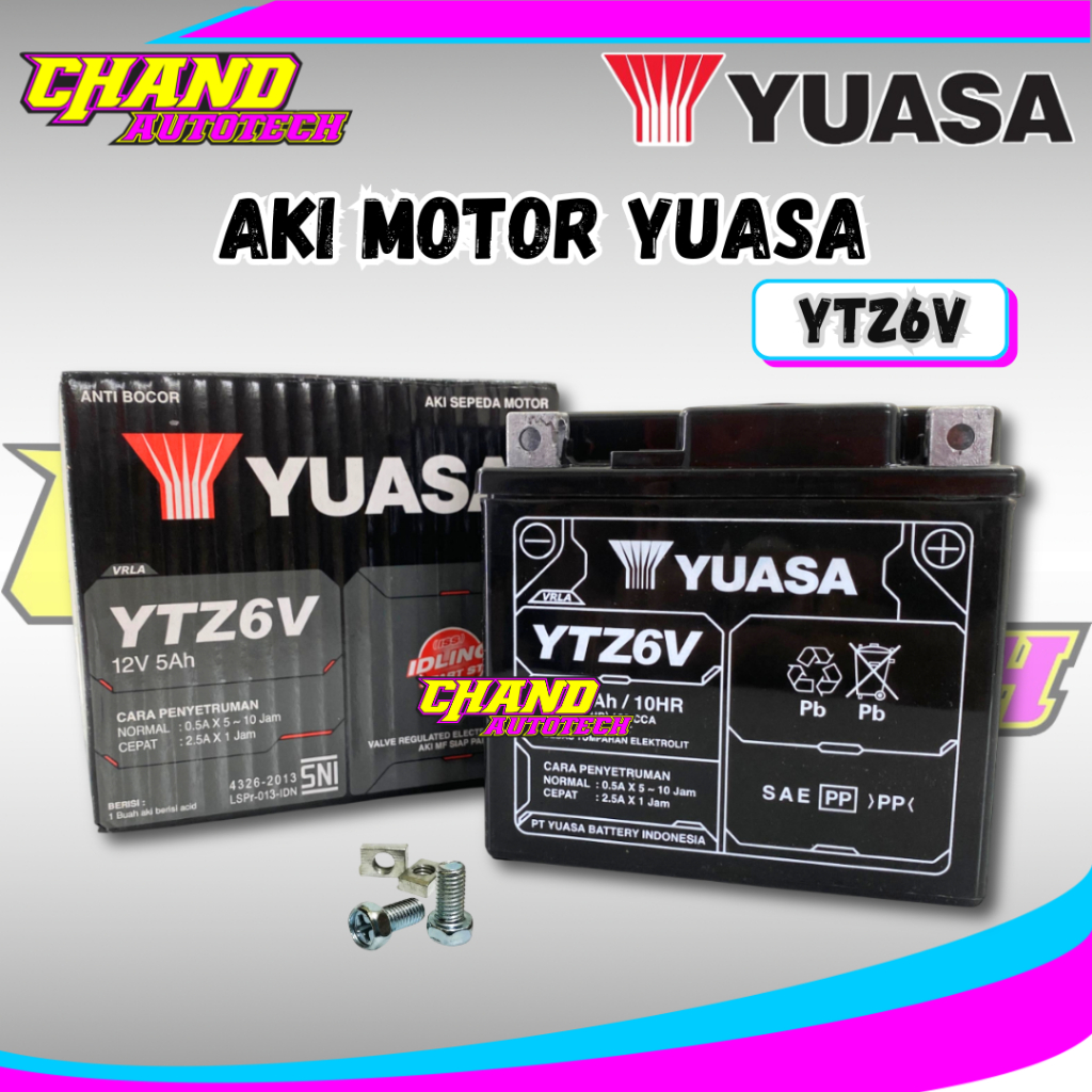 AKI YUASA VARIO PCX ADV AEROX NMAX CBR GEAR KLX GSX AKI MOTOR KERING YUASA YTZ6V 12V