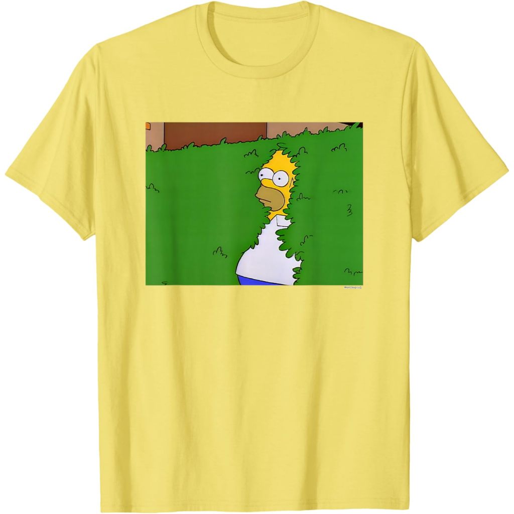 Kaos The Simpsons Homer Hedge Meme T-Shirt – Baju Vintage 90s Retro Pria Wanita Unisex Cotton Combed