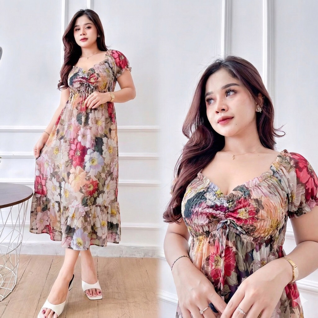 Daster Bali Kerut Jumbo Serut Dada - Daster Putri Bali Rayon Adem Lembut / Dress Panjang Sexy