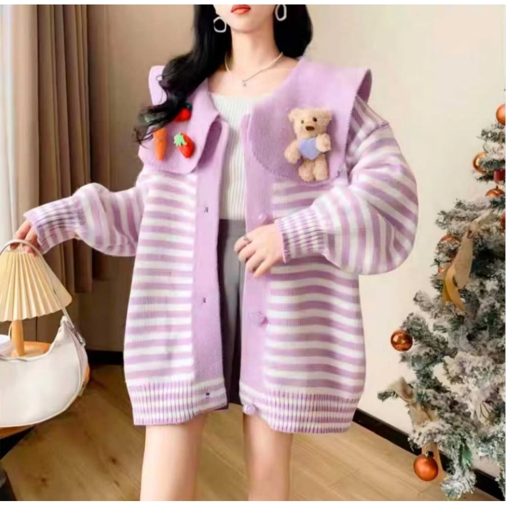 Cardigan Rajut Oversized Import