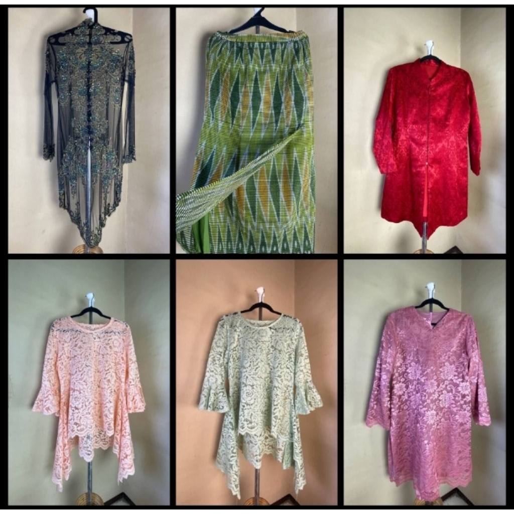PRELOVED Baju Atasan Wanita Kebaya Brokat Berpayet