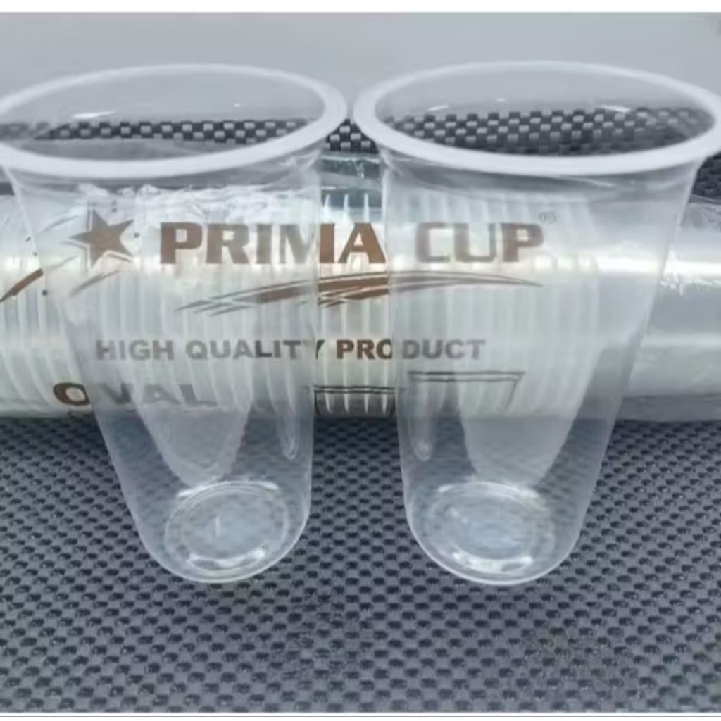 PRIMA CUP 22OZ/GELAS PLASTIK OVAL 22oz PRIMA (ISI 50)