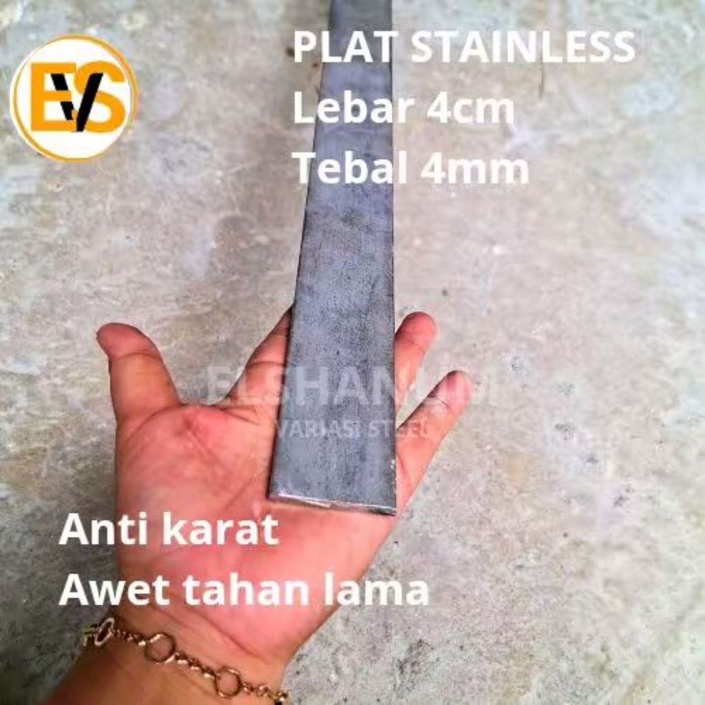 PLAT STAINLESS 4cm x 4mm /PLAT STAINLESS LEMBARAN ANTI KARAT