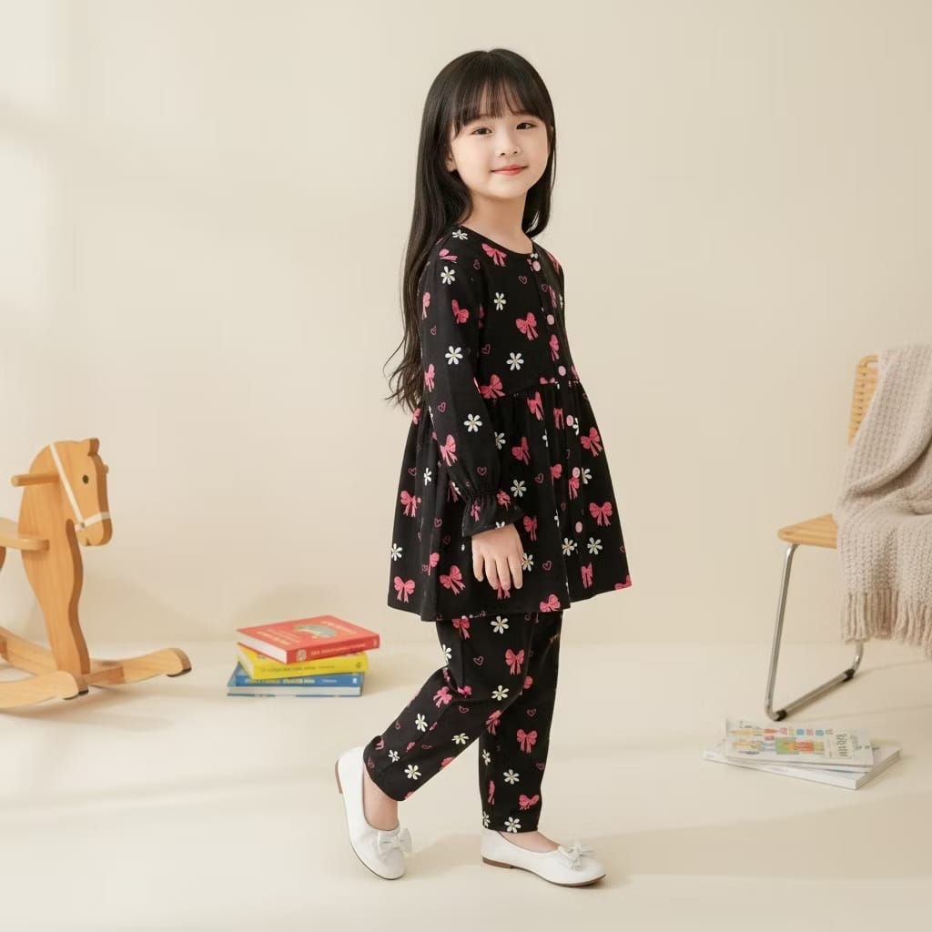 Set Tunik Anak usia 1-10 Tahun/One set pajamas anak/Setelan Anak Prempuan