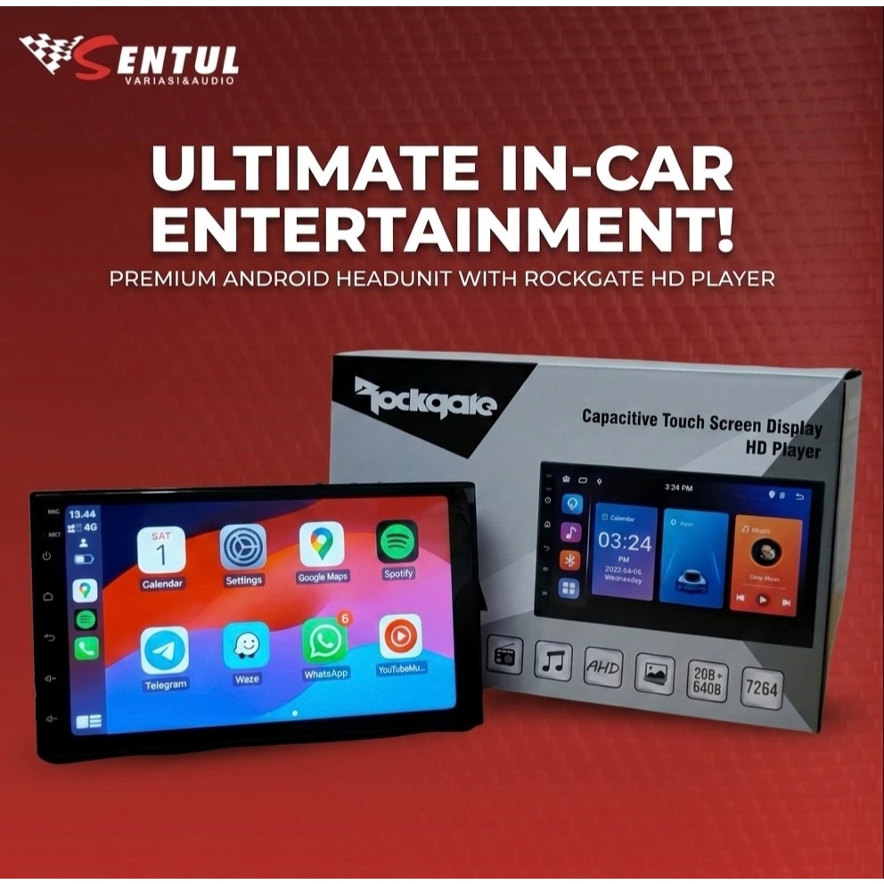 Headunit Android Rockgate RGM 7510 - 7 Inch 2/32 GB | Carplay Video Out Universal | Head Unit Univer