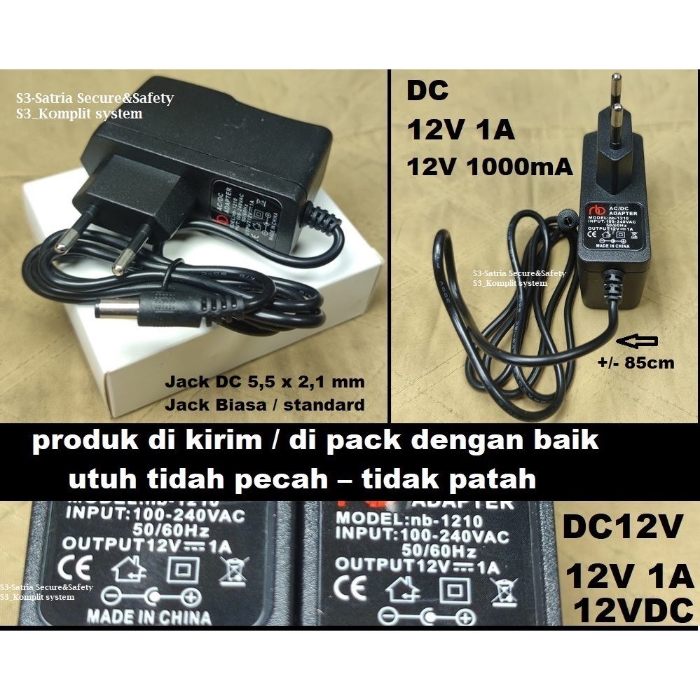 12v1A 12v 1A dc 12VDC DC12V (minimal 20pcs bisa lebih dari 20 pcs 22pcs 25pcs 30pcs 50pcs 100pcs dst