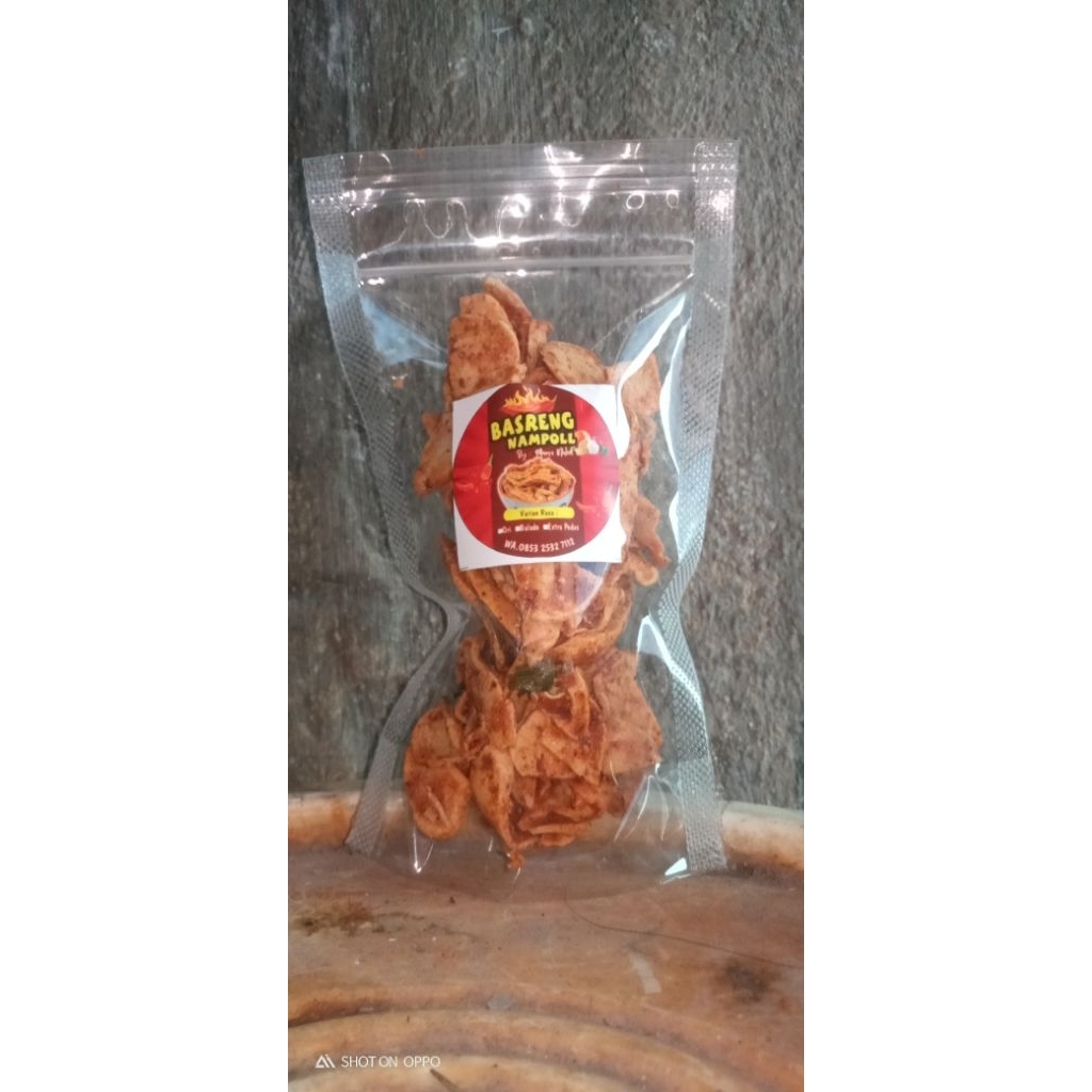 basreng kering/ basreng pedas /extra pedas/ original daun jeruk/kemasan pouch /kemasan thinwall topl