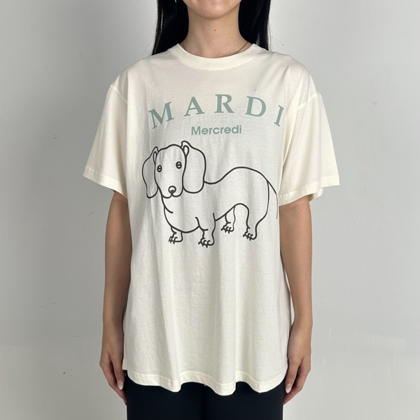 Kaos MAR MERCREDI DOG DJANJI SIDE SAGE GREEN CREAM TSHIRT REGULER 100% ORIGINAL