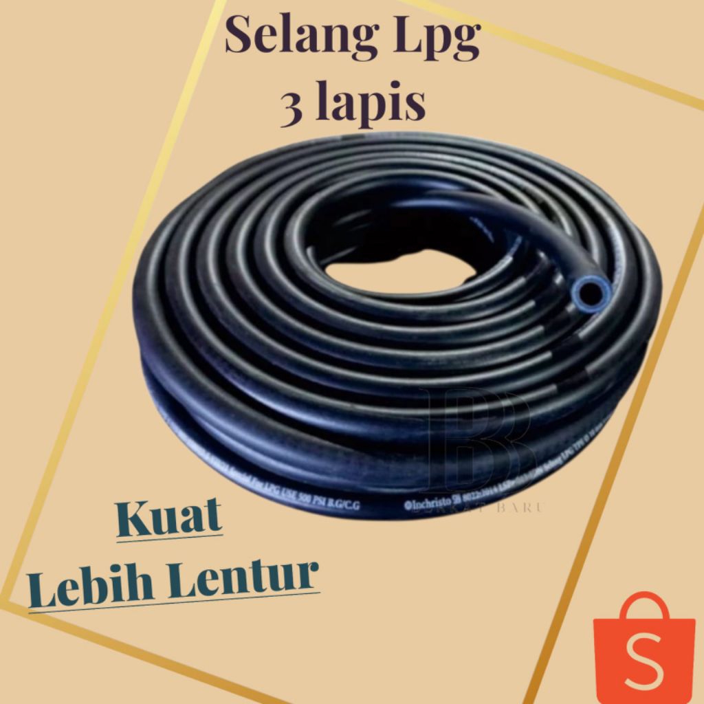 SLANG/SELANG LPG 3 LAPIS ORIGINAL INCHRISTO TEBAL KUAT SNI 500 PSI