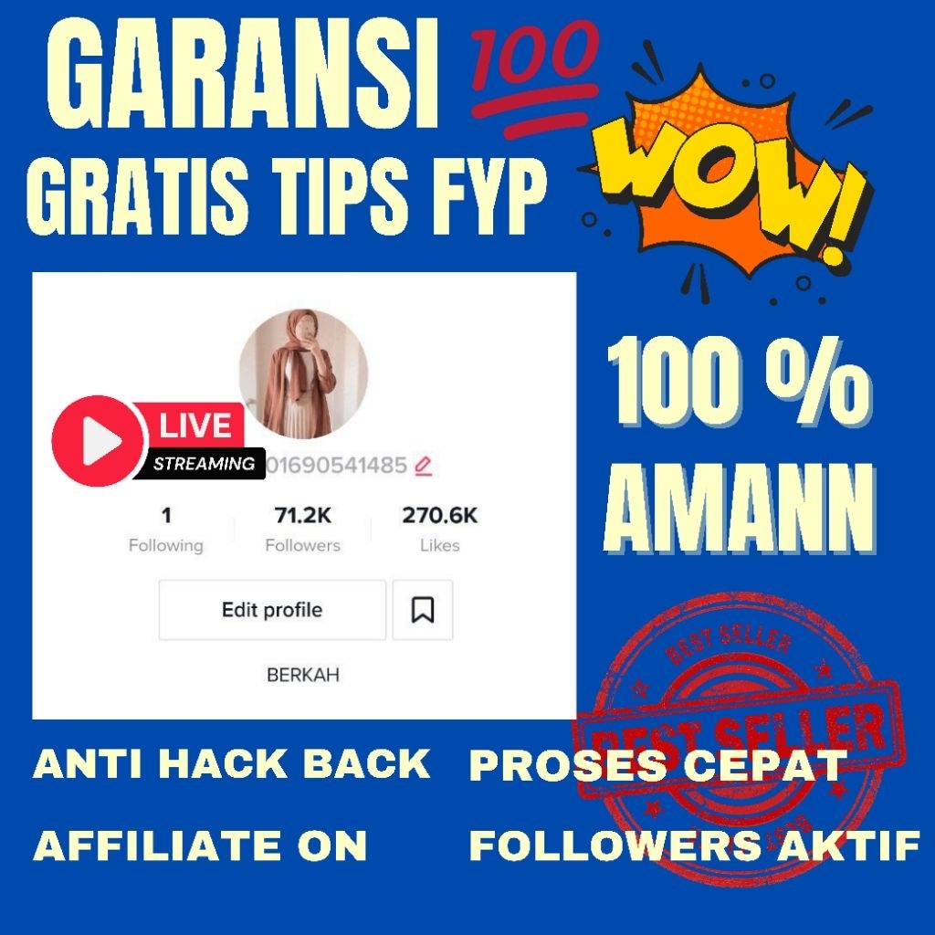 Akun TikTok Organik Followers Real Indonesia Followers Aktif Indonesia Sudah Bisa Live Streaming Ter