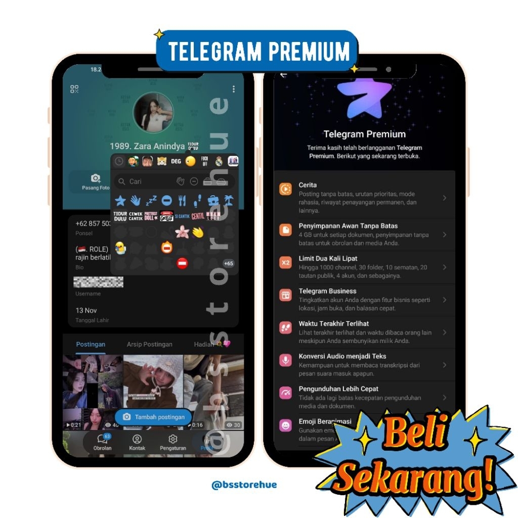 telegram premium via login 100% legal (khsusus nomor Indonesia)