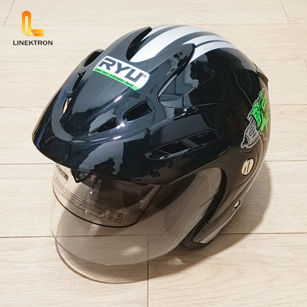 HELM RYU UNLIMITED ORIGINAL SNI BERKUALITAS / HELM SNI KEREN MEREK RYU / HELM HITAM TEBAL / HELM SEP