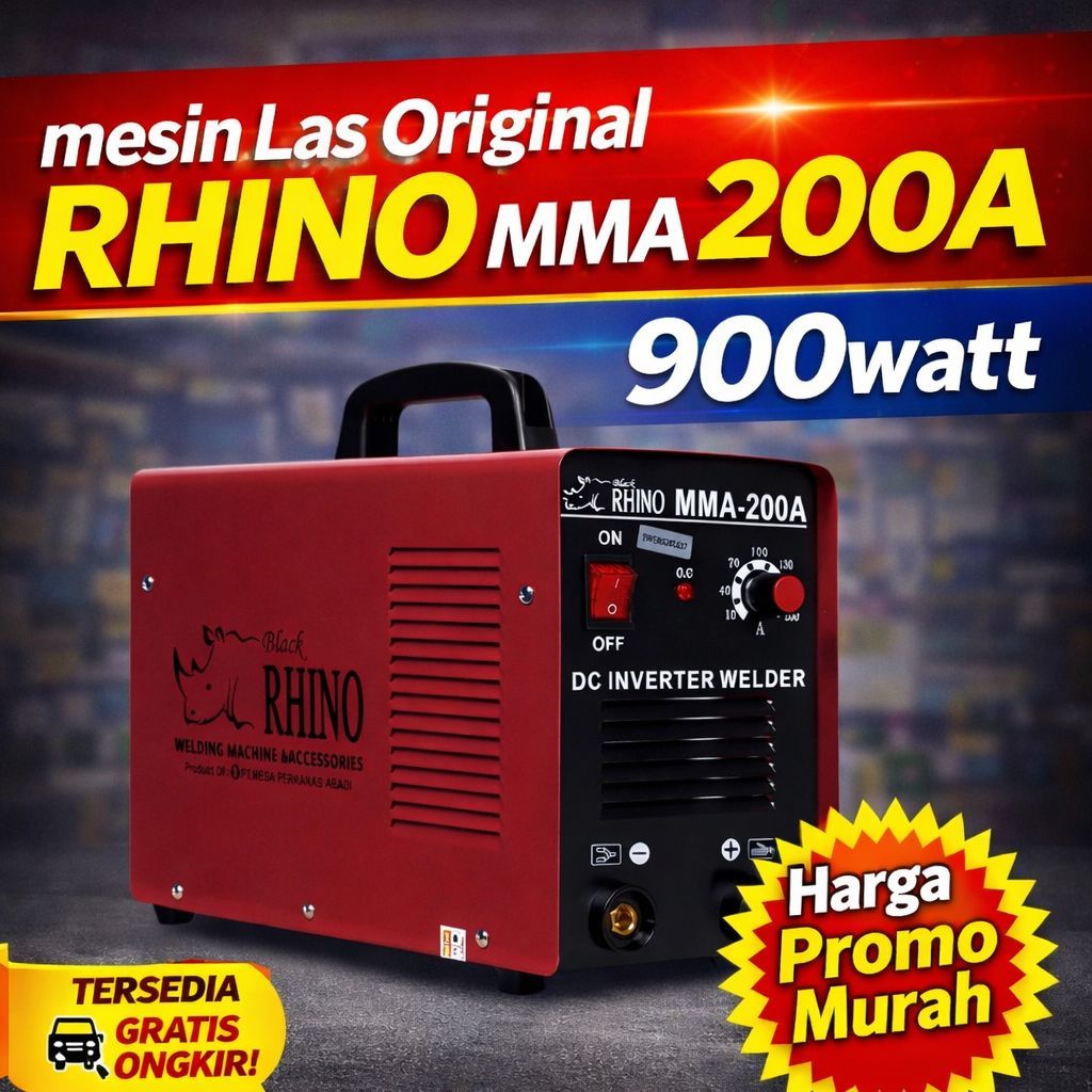 NEW Mesin Las Rhino MMA 200A / Mesin Las Inverter Welding 200A Ampere 900watt
