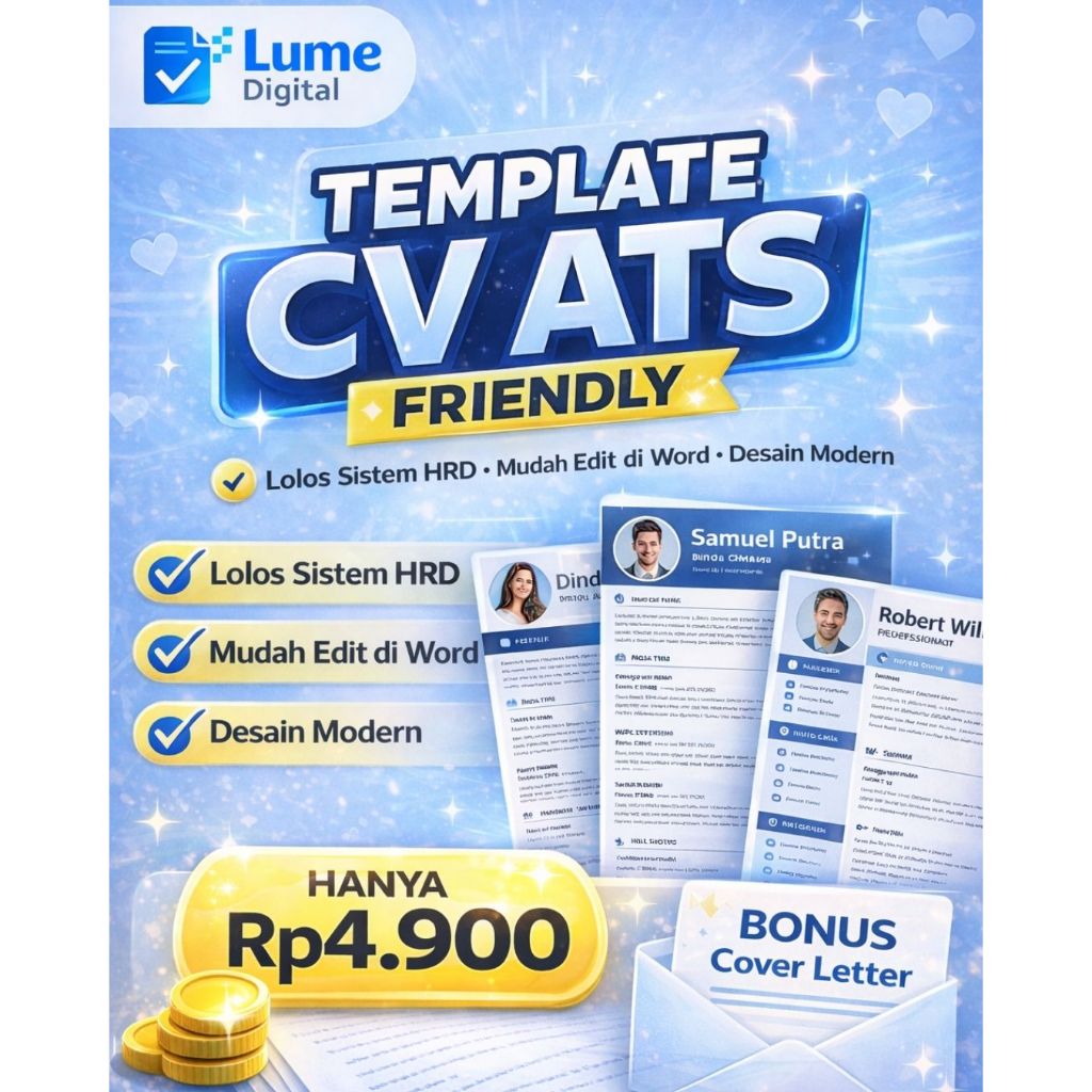 Template CV ATS Friendly Canva | CV Profesional HRD | CV Lamaran Kerja Modern