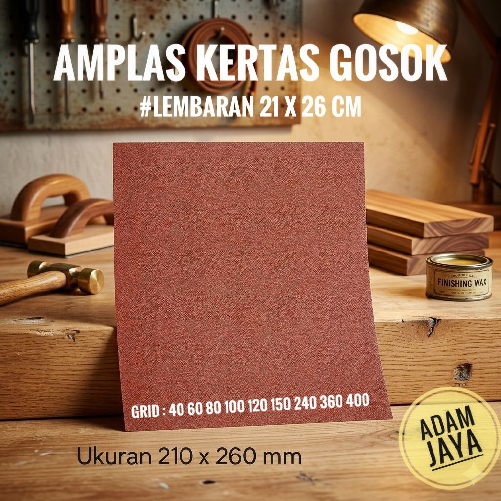 amplas kertas gosok lembaran 21 x 26cm amplas tembok amplas kayu