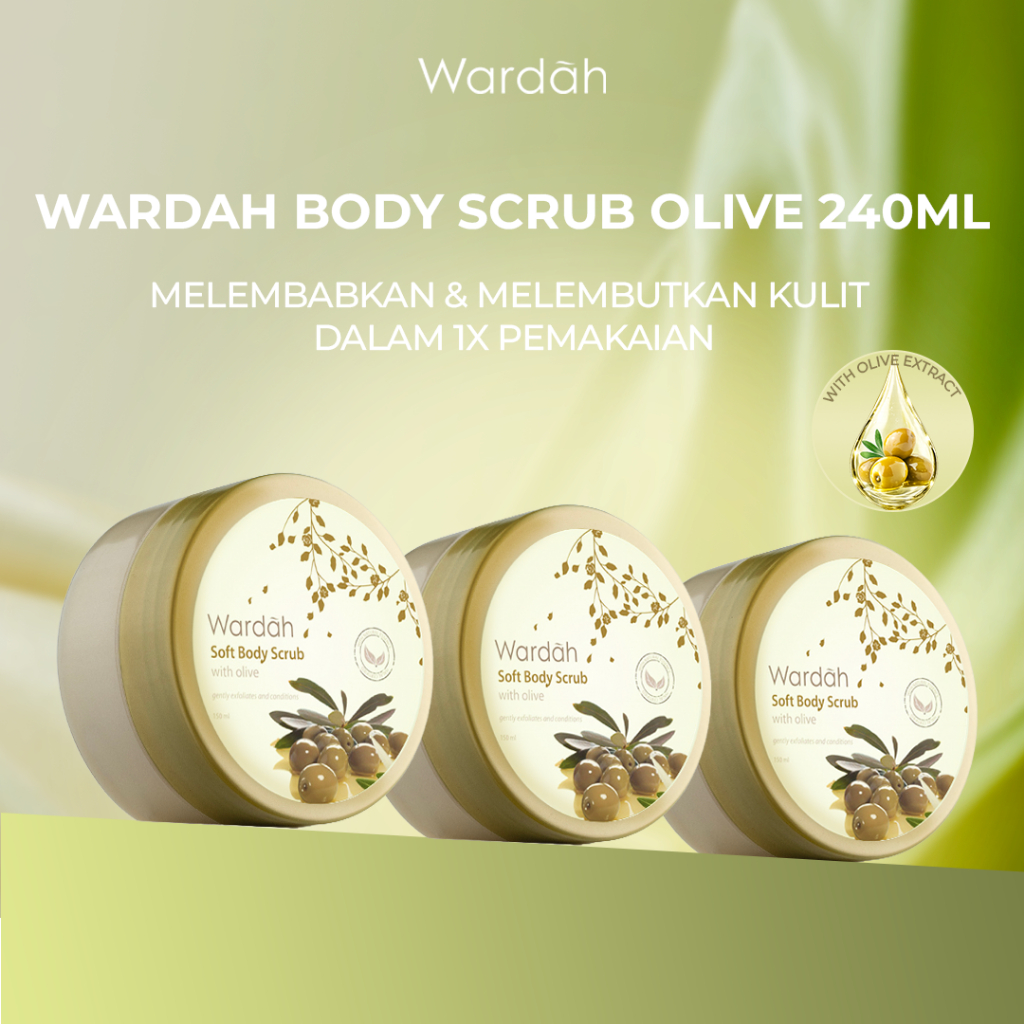 Wardah Soft Body Scrub with Olive 240 ml - Scrub Badan Dilengkapi dengan Olive Oil yang dapat Mengan
