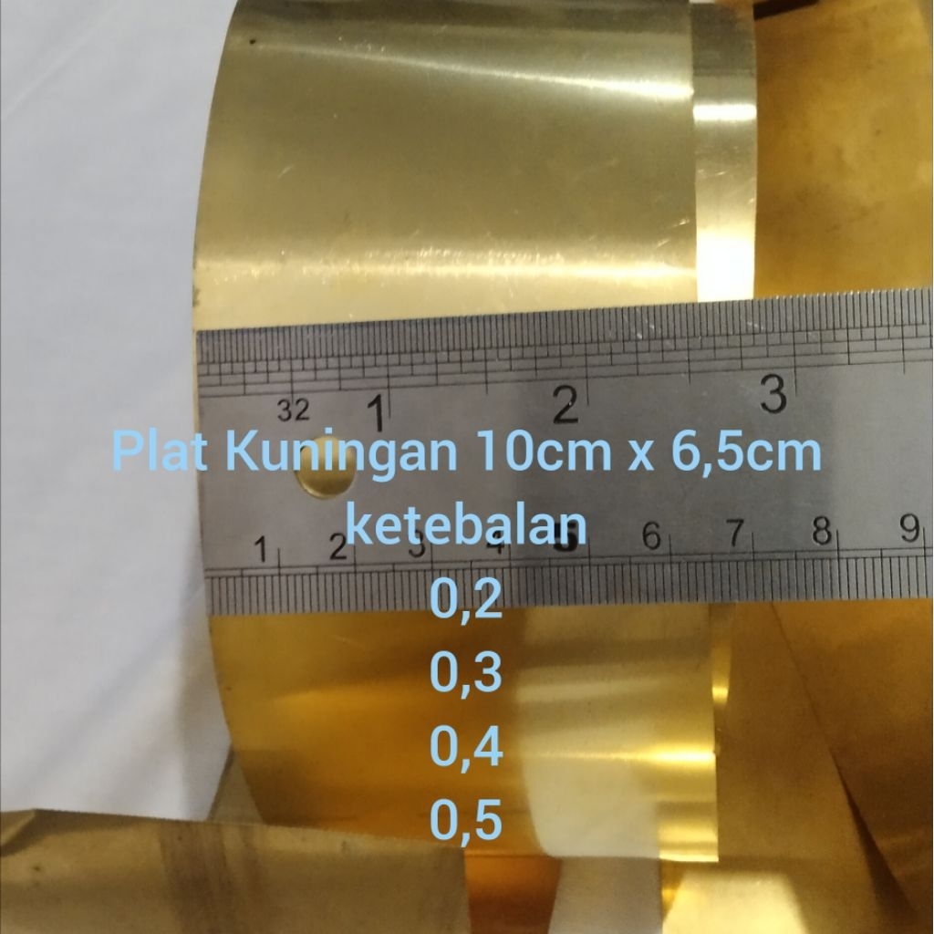 plat Kuningan 10cm x 6.5cm ketebalan 0.2mm 0,3mm 0,4mm 0,5mm/lembaran