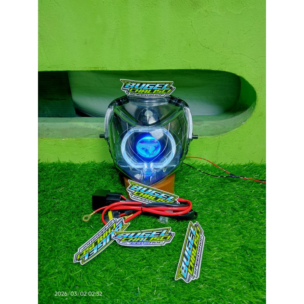 Reflektor Lampu Depan Biled Uk 4.5 Inch Honda Revo 110 Old 2007 2008 2009 Tinggal Pasang