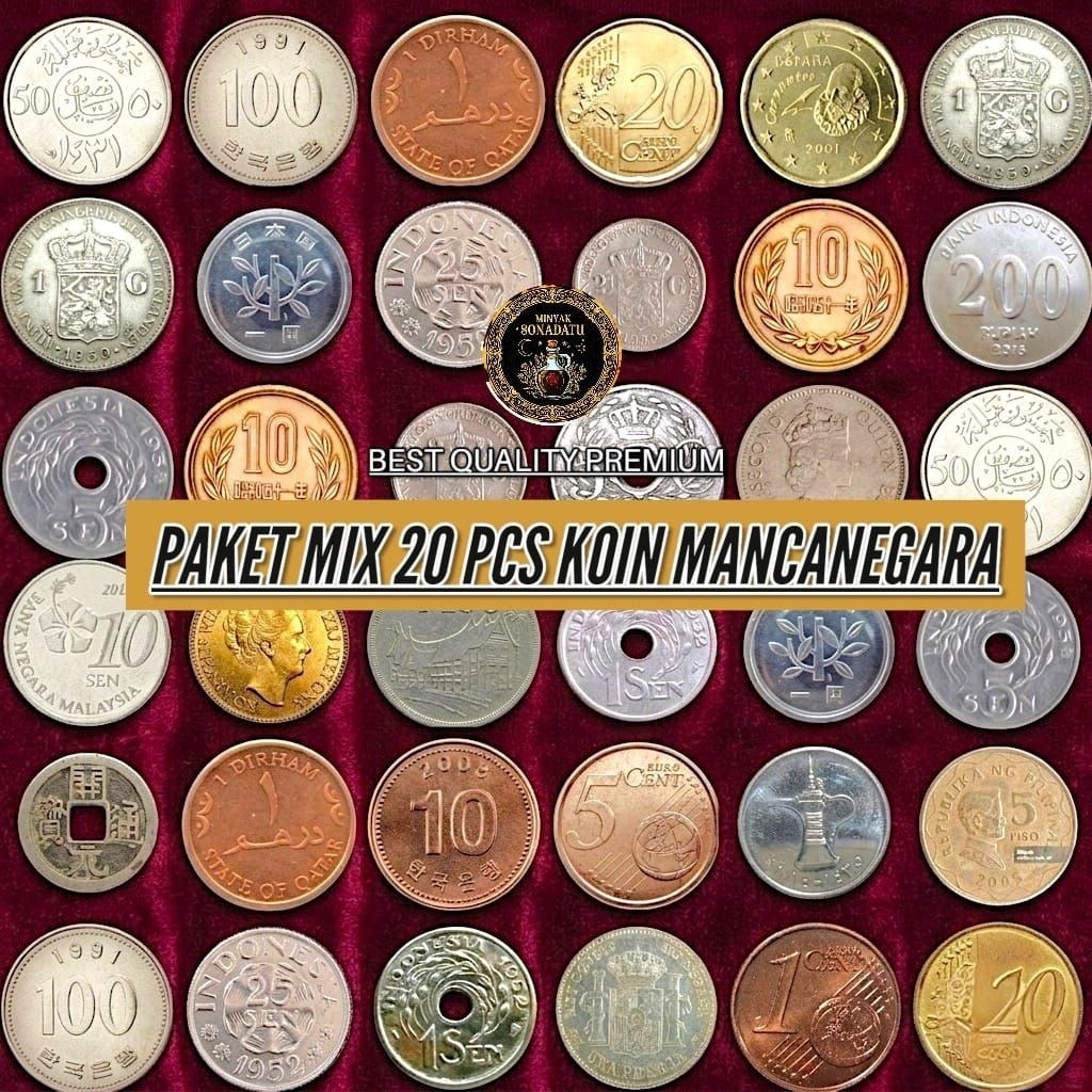 [20PCS] Koleksi Koin Asli Original Koleksi Koin kuno Nederland Koin Korea Koin Thailand KoinKamboja 