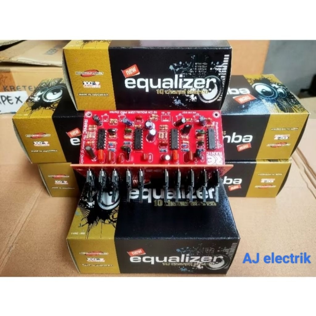 KIT Equalizer 10 Channel Stereo 4x TL.084 15V DC untuk Audio Berkualitas Tinggi