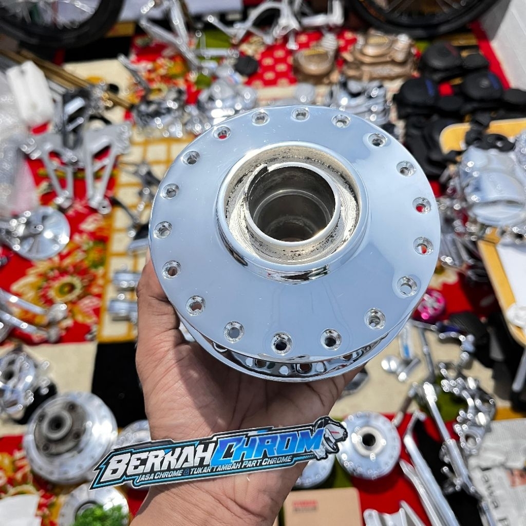 tromol depan ori baru yamaha vega r jupiter chrome krom crom dan bubut gilap baut 4 pnp vega jupiter