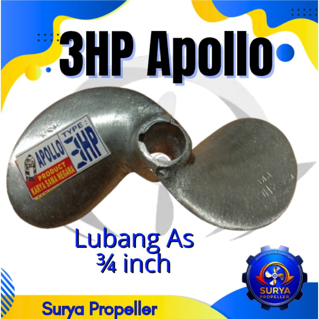 PROPELLER 3HP baling-baling KIPAS PERAHU & ketinting