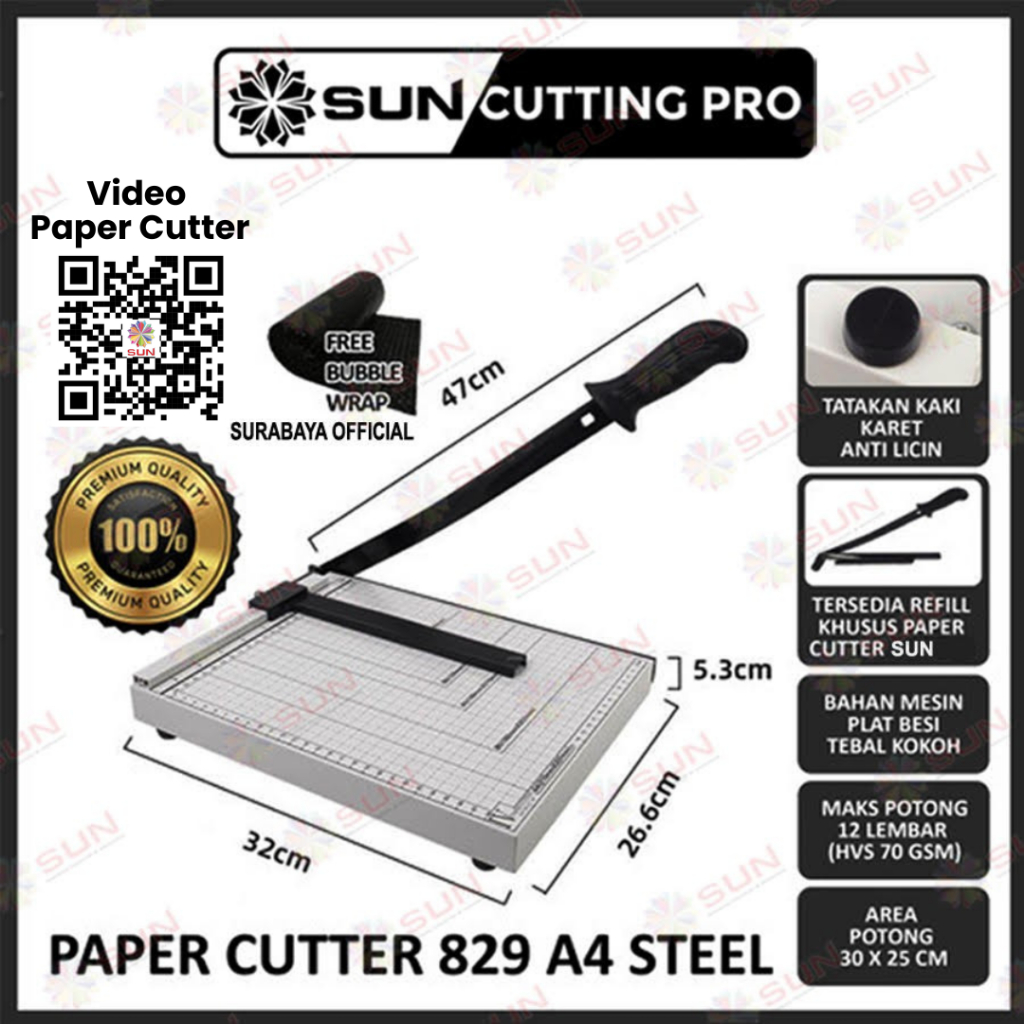 NEW  Paper Cutter A4 / A4+ ( Alat Potong / Mesin Pemotong Kertas HVS, Sticker, Dos, PVC ID Card,