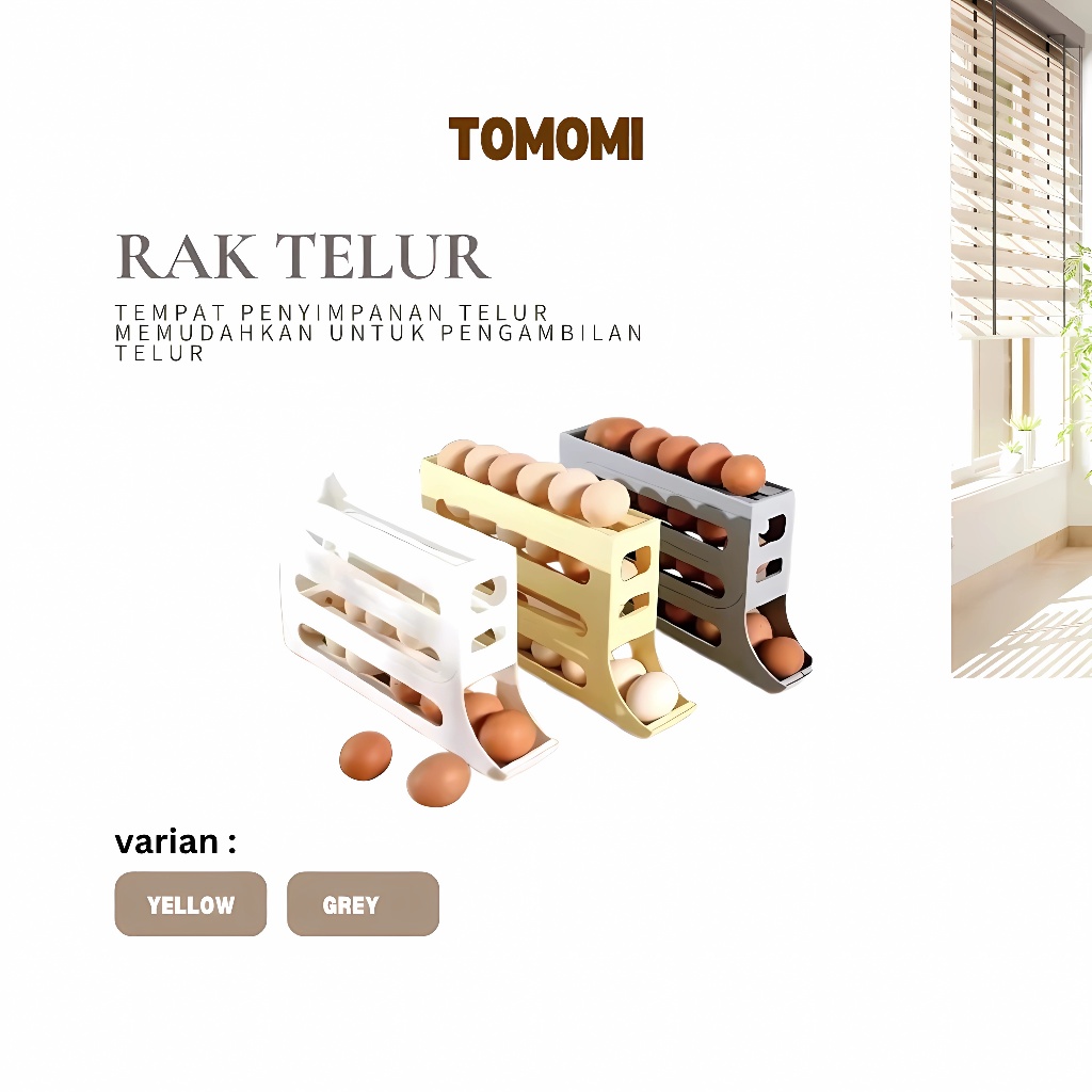 Tempat Telur Tomomi Premium Acrylic - Rak Telur Transparan Tebal & Kokoh