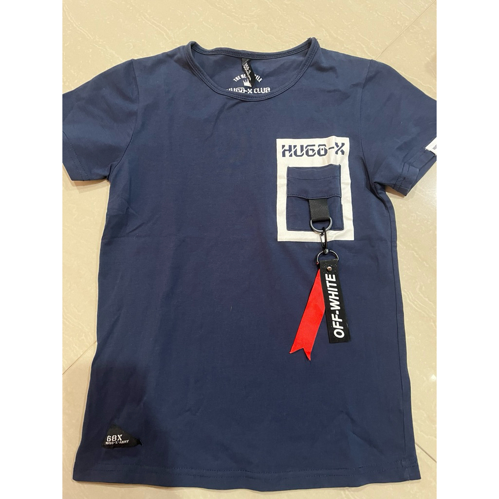 Kaos anak Off White warna biru
