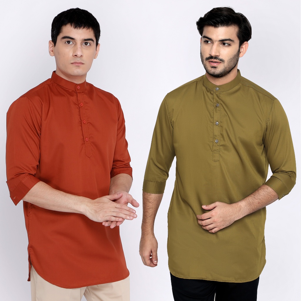 Casella Baju Koko Kurta Lengan ¾ | Casella Kurta Hamzah Solid Basic