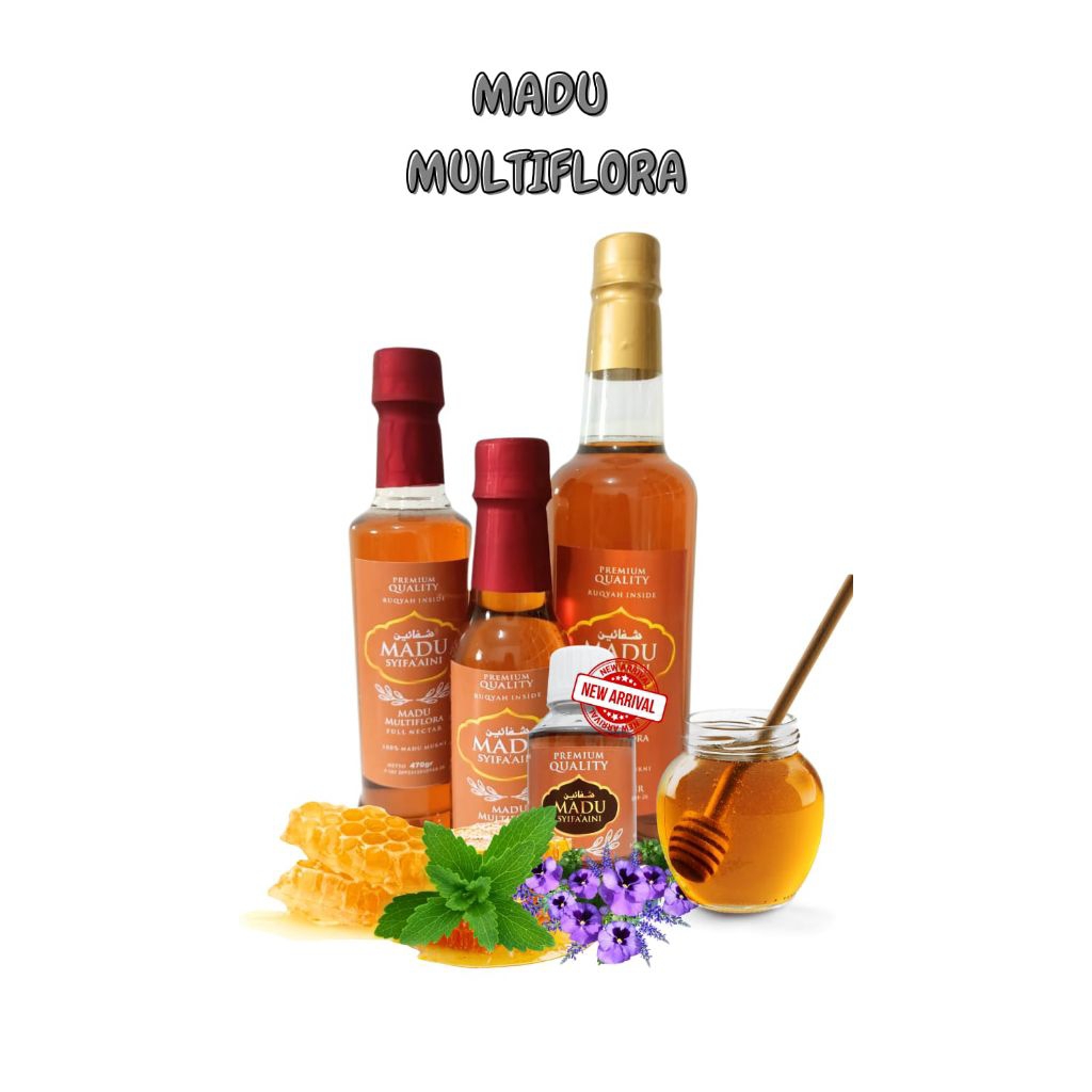 ZHS ~ MADU MULTIFLORA SYIFA'AINI MURNI ASLI MADU MENTAH RAW HONEY KEMASAN BOTOL PLASTIK BENING