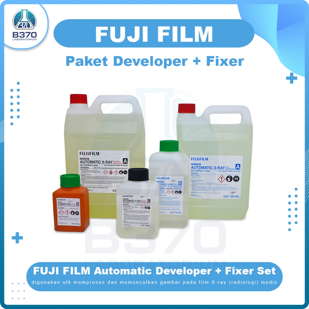 Fixer Developer xray 1 set Fuji - cairan liquid obat cuci film x ray radiologi ronsen rongsen rontge