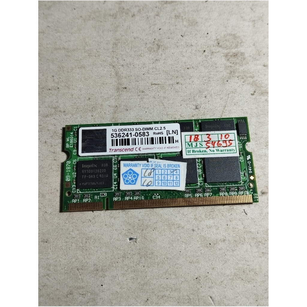 ram 1gb ddr2 ddr333 pc2700 Sodimm transcend