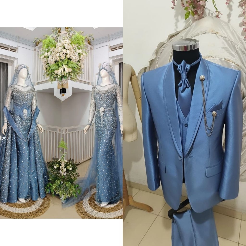 CAUPLE TERLARIS GAUN DRESS JUBAH BEREKOR |BAJU PENGANTIN TERBARU|KEBAYA DRESS COUPLE|GAUN  MUSLIMAH