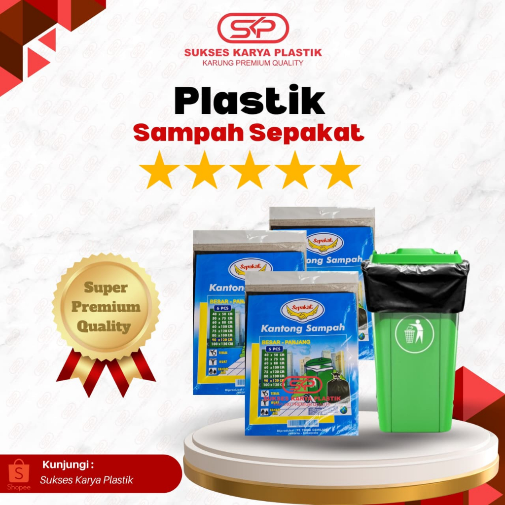 KANTONG PLASTIK SAMPAH 90 x 120 CM SEPAKAT, PLASTIK HD SAMPAH 90 x 120, KANTONG SAMPAH 90x120 CM