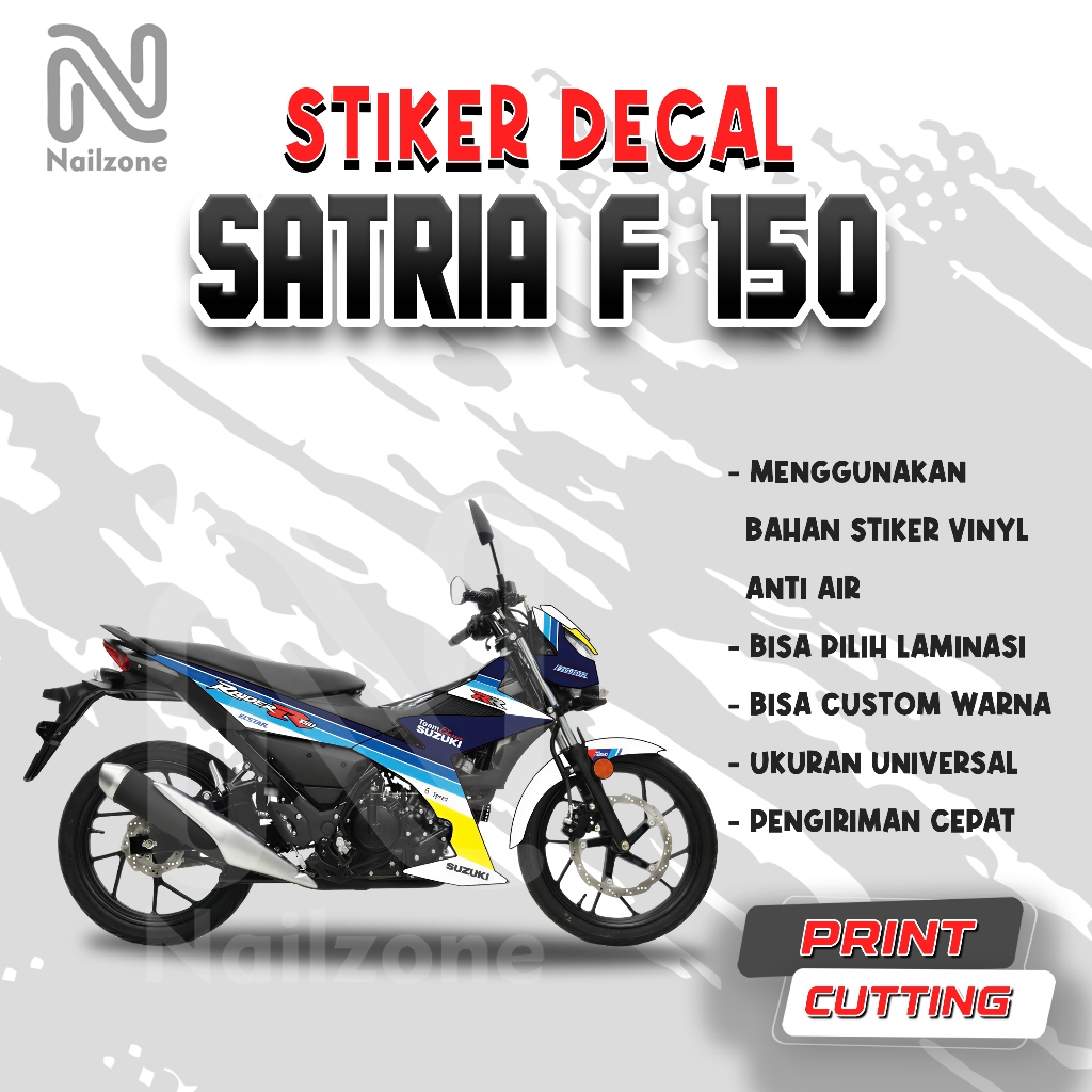 Decal Suzuki Satria F150 Facelift, Sticker Variasi Motor Satria FU Facelift 2024 Fullbody Livery Ter