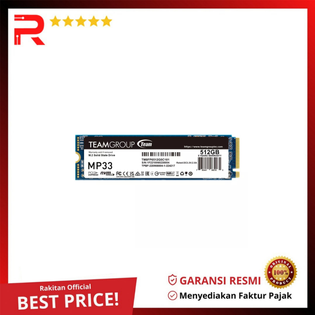 Team MP33 M.2 512GB PCIe 3.0 TM8FP6512G0C101 SSD TEAM 512 GB NVMe