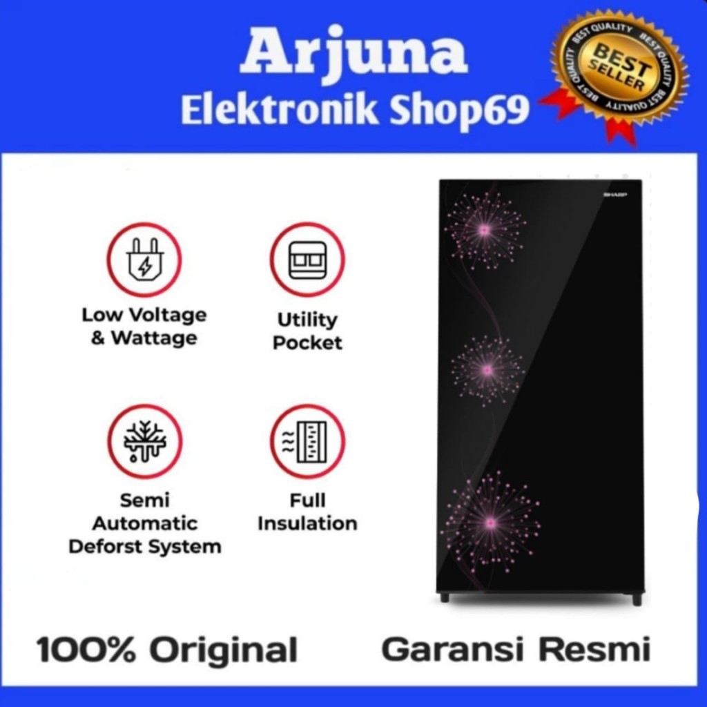 SHARP SJX167MGDP KULKAS 1 PINTU 133LITER DANDELION PINK SERIES SJX167 SJ-X167MG-DP SJX167MG