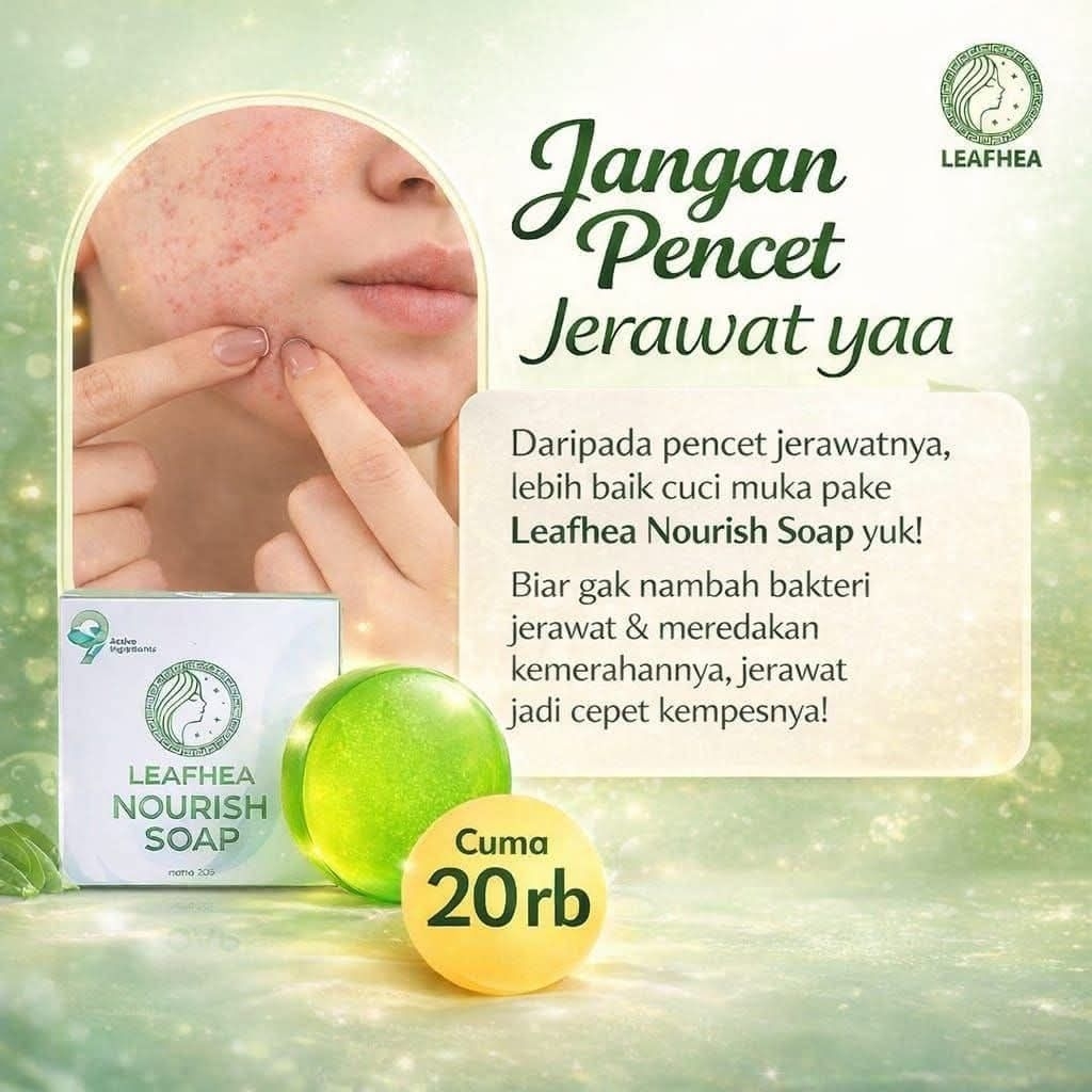 1 PCS SABUN LEAFHEA SABUN GLOWING AMAN BUATSEGALA JENIS KULIT