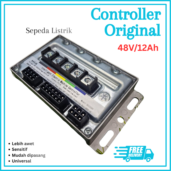Controller Sepeda Listrik 48V 12A Original Solos – Modul Controller E-Bike Tahan Panas, Stabil, Awet