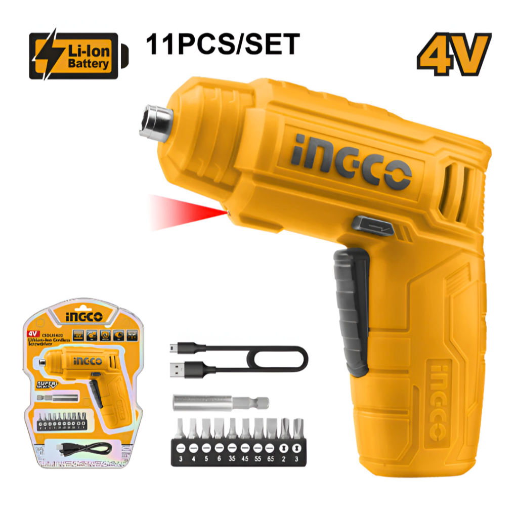 Mesin Obeng Cordless 4V / Obeng Baterai / Screwdriver INGCO CSDLI0402